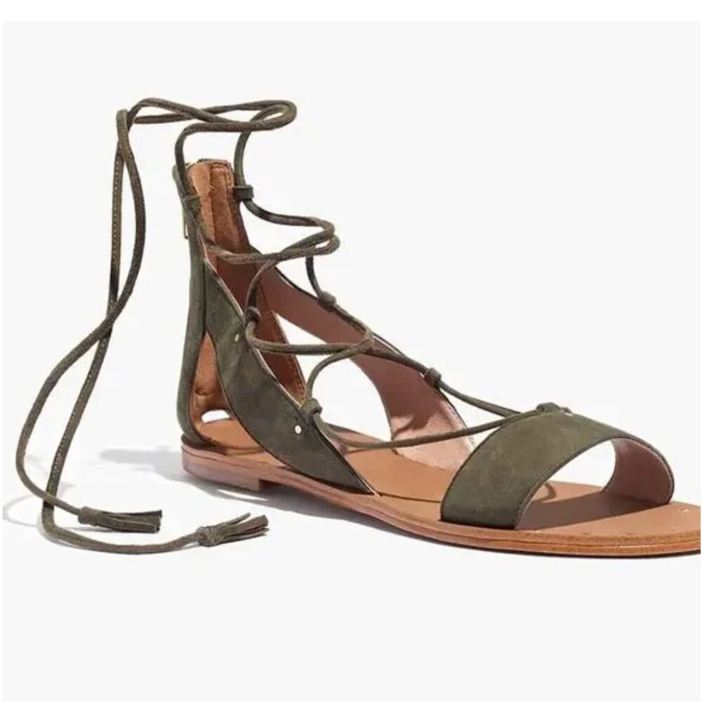 Madewell The Bridget Lace-Up Suede Gladiator Sandals Size 6